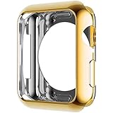 HANKN Hülle für Apple Watch Series 9 8 7 41mm /Series 6 5 4 SE 40mm, Plattierte Weich TPU Abdeckung Schutz iWatch [Kein Frontbildschirmschutz], Gold